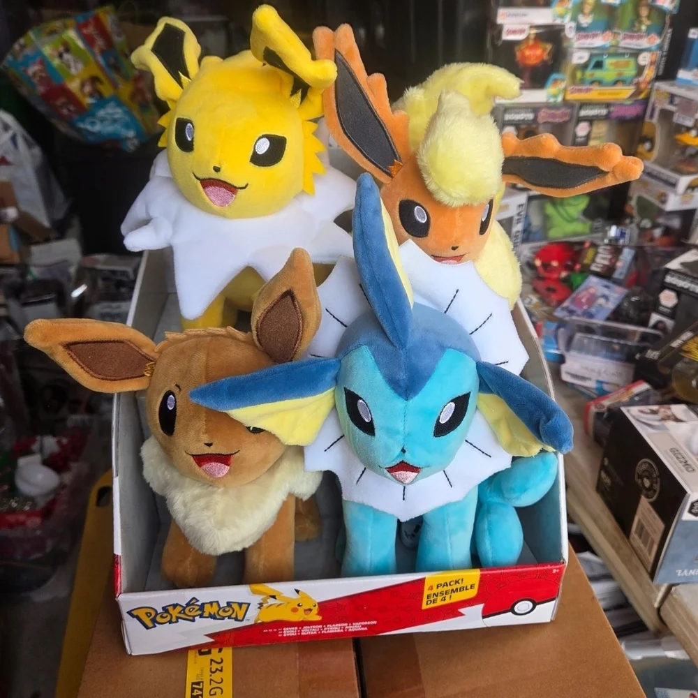 Pokémon Eevee Evolution 2024 4-Pack Plushes Set 7"-8". Brand New. - Picture 1 of 7